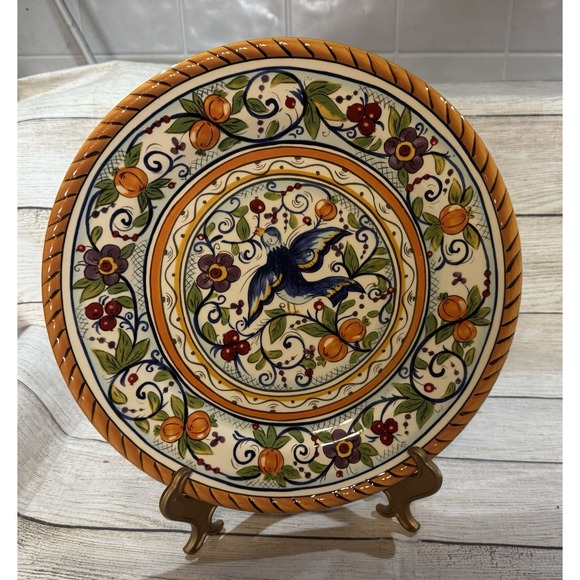 Bird by Juicy Couture Other - Dario Farrucci Designs Villa Paradiso Dinner Plate 11" Bird Flowers EXCELLENT